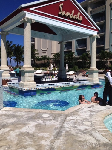 Sandals Royal Bahamian swim up pool bar