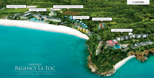 Sandals Regency La Toc St Lucia Map resized 600