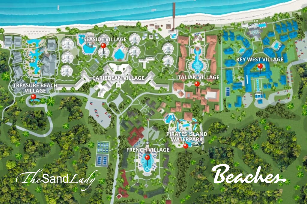 Beaches Turks and Caicos map