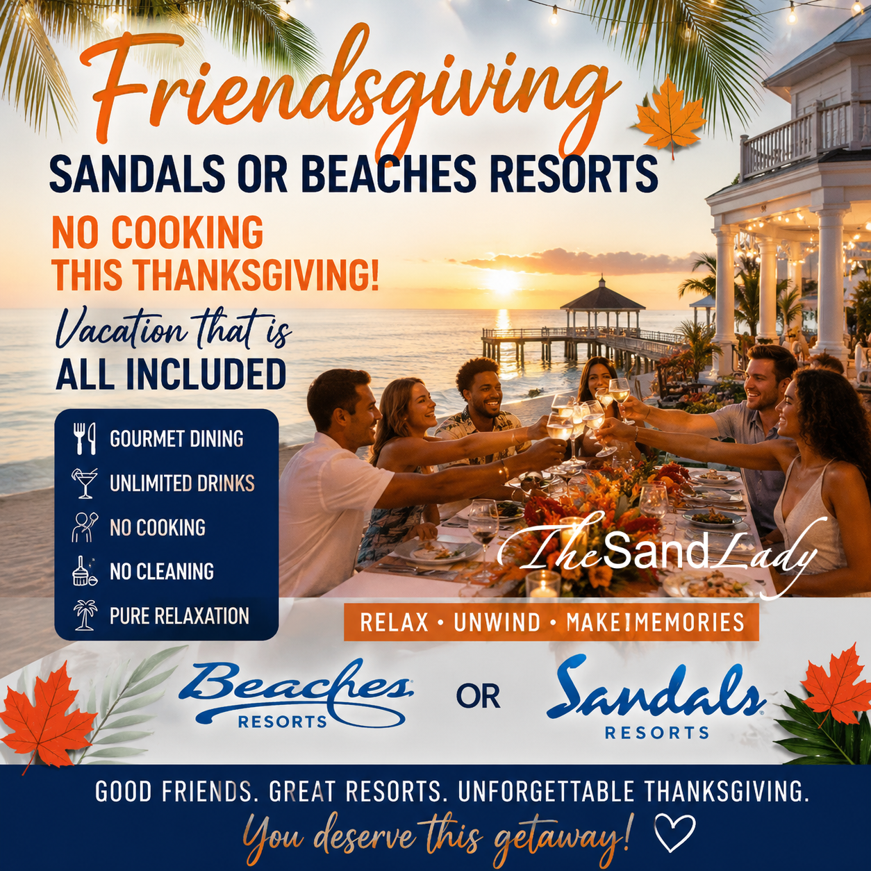 Sandals Resorts Friendsgiving Beaches Resorts