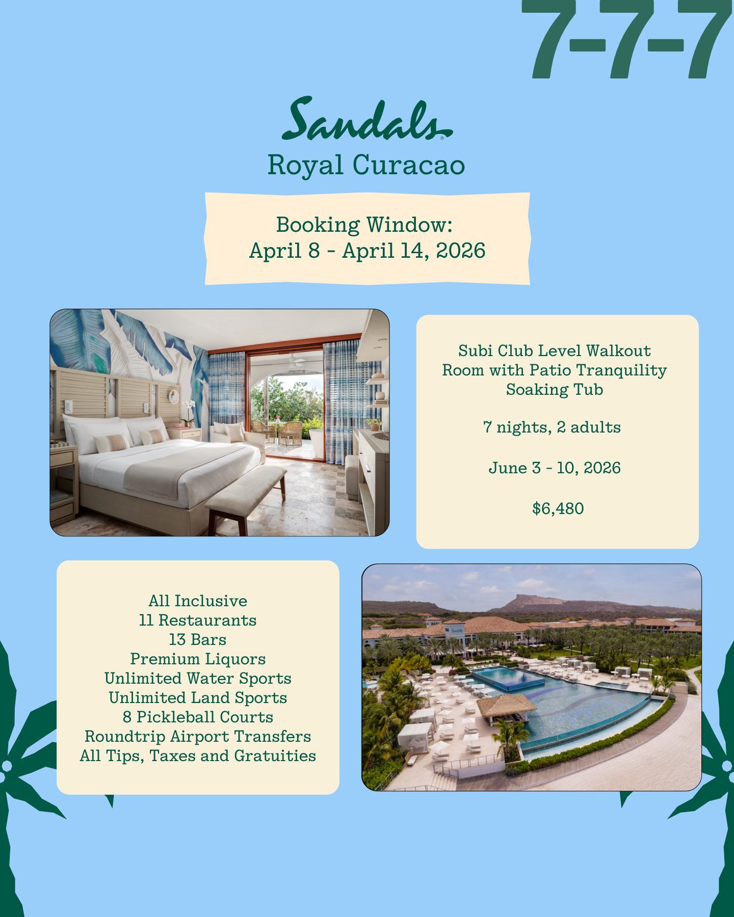 Sandals Royal Curacao 777 Travel Deal