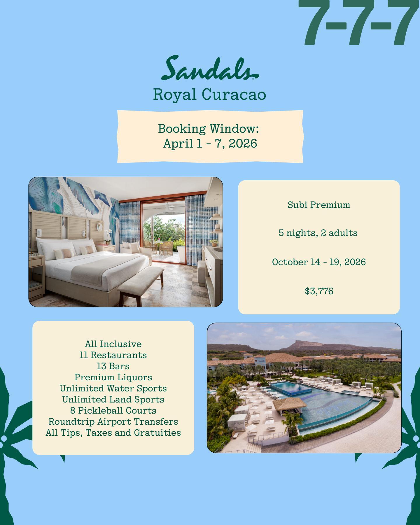 Sandals Royal Curacao Travel Deal